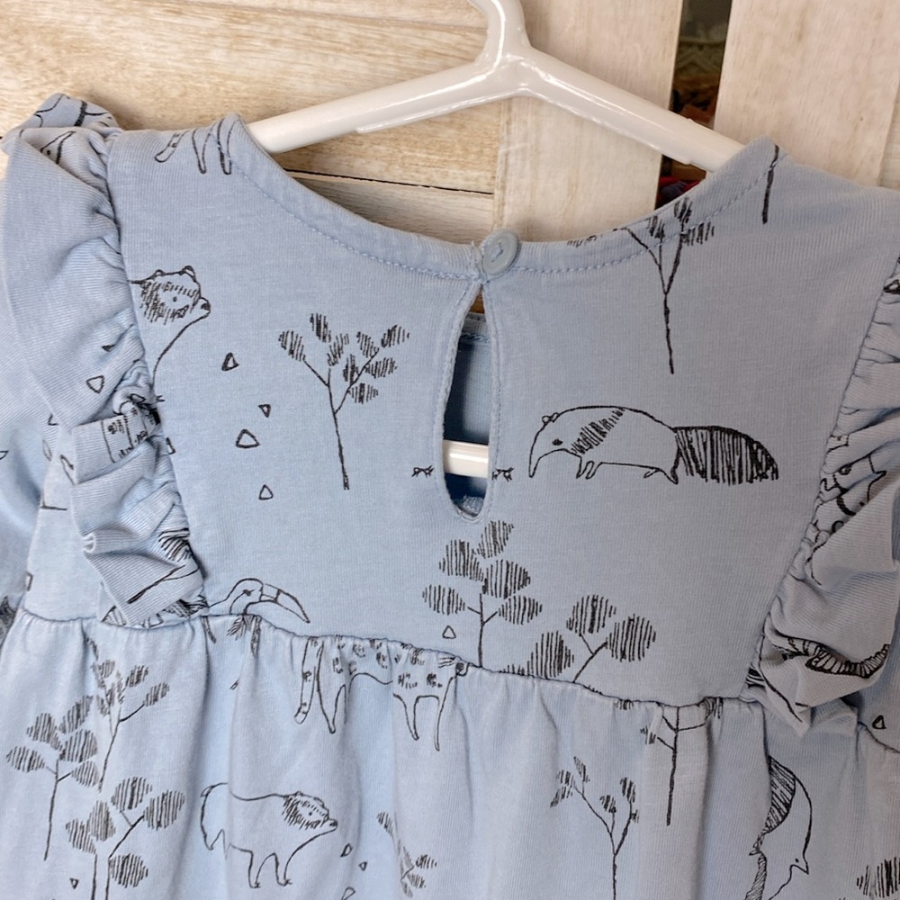 Tea Collection Ruffle Sleeve Animal Print Romper. Size 12-18 Months - Picture 6 of 9